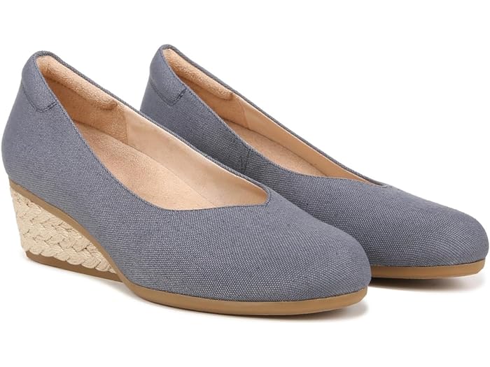 (取寄) ドクターショール レディース ビーウィッチ レディ ウェッジ パンプス Dr. Scholl's women Dr. Scholl's Be Ready Wedge Pumps Oxide Blue Canvas