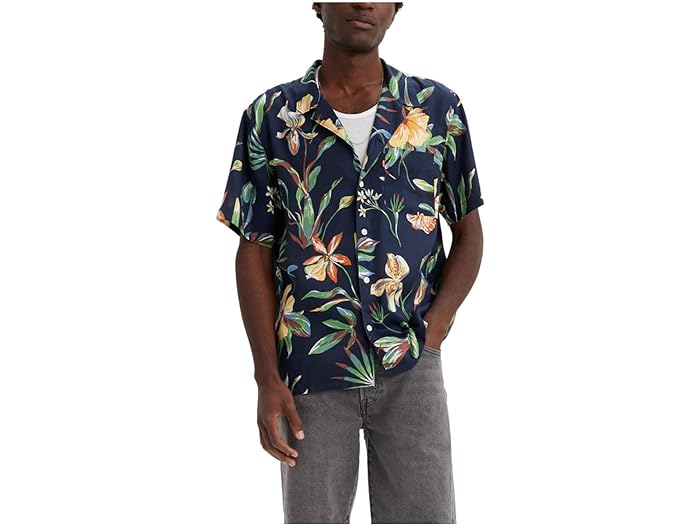 (取寄) リーバイス プレミアム メンズ ザ サンセット キャンプ シャツ Levi 039 s Premium men Levi 039 s Premium The Sunset Camp Shirt Nepenthe Floral Navy Blazer