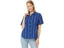 () ChEF fB[X I[o[TCY {NV[ {^Abv Vc C VOj`[ |v Madewell women Madewell Oversized Boxy Button-Up Shirt in Signature Poplin Pure Blue