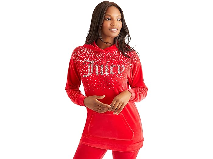 () W[V[N`[ fB[X Iu O hbv V_[ u[fB EBY uO Juicy Couture women Juicy Couture Ombre Long Drop Shoulder Hoodie with Bling Coco Red