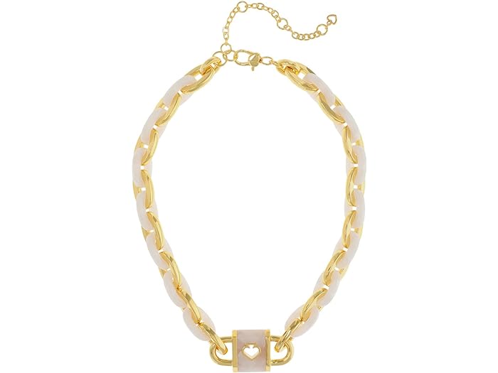 () PCgXy[h fB[X bN Ah Xy[h XeCgg N lbNX Kate Spade New York women Kate Spade New York Lock and Spade Statement Link Necklace White Gold