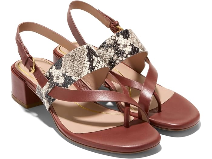 (取寄) コールハーン レディース アニカ ラックス ブロック ヒール サンダル Cole Haan women Cole Haan Anica Lux Block Heel Sandals Sandollar Print Soho Snake/Brown Leather