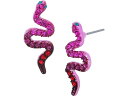 (取寄) ベッツィジョンソン レディース スネーク スタッズ イヤリングス Betsey Johnson women Betsey Johnson Snake Stud Earrings Fuchsia/Pink