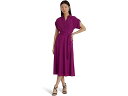 () [ t[ fB[X xebh N[v hX LAUREN Ralph Lauren women LAUREN Ralph Lauren Belted Crepe Dress Plum Caspia