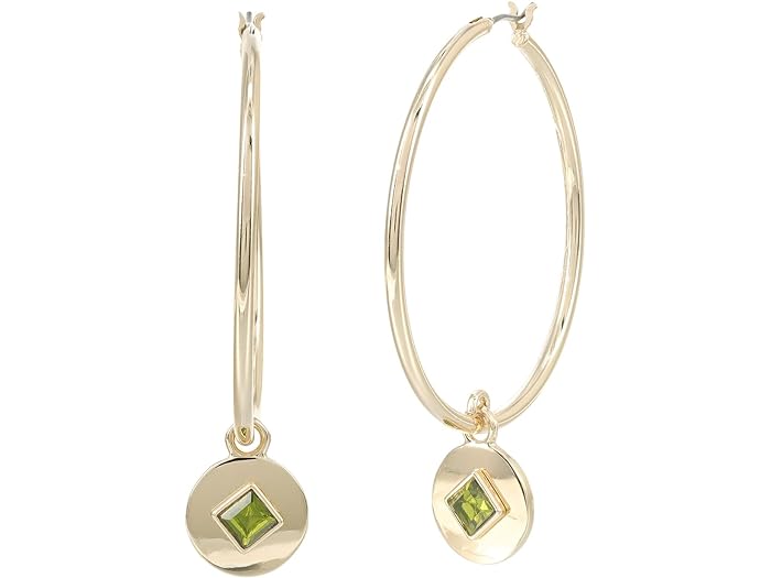 (取寄) ローレン ラルフローレン レディース コイン フープ ウィズ ドロップ イヤリングス LAUREN Ralph Lauren women LAUREN Ralph Lauren Coin Hoop with Drop Earrings Gold/Green