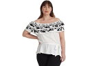 () [ t[ fB[X vX TCY GuC_[ W[W It-U-V_[ gbv LAUREN Ralph Lauren women LAUREN Ralph Lauren Plus Size Embroidered Jersey Off-the-Shoulder Top White/Black