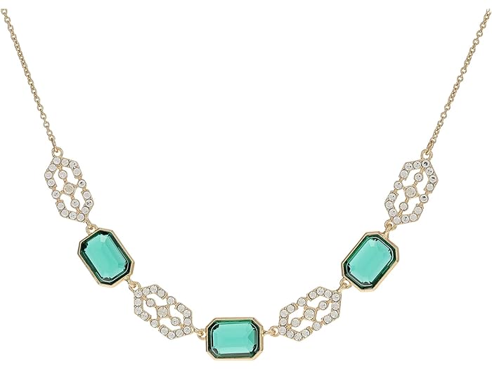 () [ t[ fB[X fR Xg[ t^ lbNX LAUREN Ralph Lauren women LAUREN Ralph Lauren Deco Stone Frontal Necklace Gold/Green/Crystal