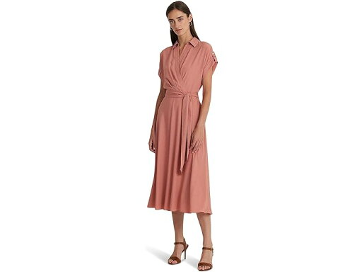 (取寄) ローレン ラルフローレン レディース ベルテッド クレープ ドレス LAUREN Ralph Lauren women Belted Crepe Dress Pink Mahogany (取寄) ローレン ラルフローレン レディース ベルテッド クレープ ドレス LAUREN Ralph Lauren women Belted Crepe Dress Pink Mahogany