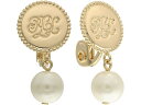 () [ t[ fB[X Nbv p[ RC Nbv COX LAUREN Ralph Lauren women LAUREN Ralph Lauren Clip Pearl Coin Clip Earrings Gold/Pearl
