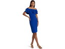 () [ t[ fB[X W[W It-U-V_[ JNe hX LAUREN Ralph Lauren women LAUREN Ralph Lauren Jersey Off-the-Shoulder Cocktail Dress Blue Saturn