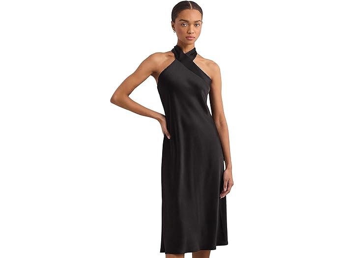 () [ t[ fB[X Te V[Y z^[ JNe hX LAUREN Ralph Lauren women LAUREN Ralph Lauren Satin Charmeuse Halter Cocktail Dress Black