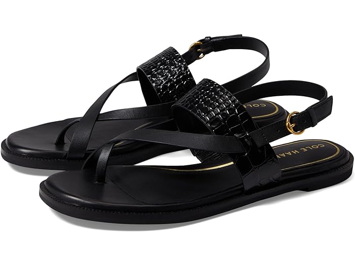 (取寄) コールハーン レディース アニカ ラックス サンダル Cole Haan women Cole Haan Anica Lux Sandal Black Leather/Black Crocodile Print Leather