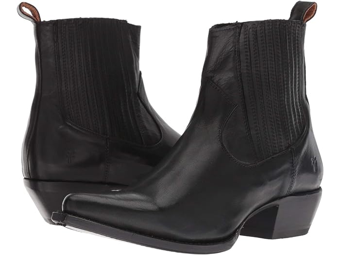 () ե饤 ǥ å 륷 Frye women Sacha Chelsea Black Polished Soft...