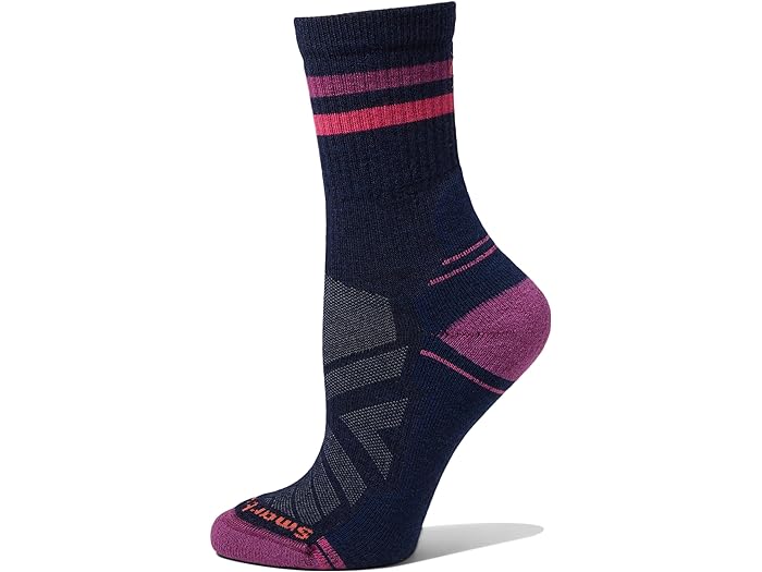 (取寄) スマートウール レディース ハイク ライト クッション チューブ ストライプ クルー Smartwool women Smartwool Hike Light Cushion Tube Stripe Crew Deep Navy/Power Pink