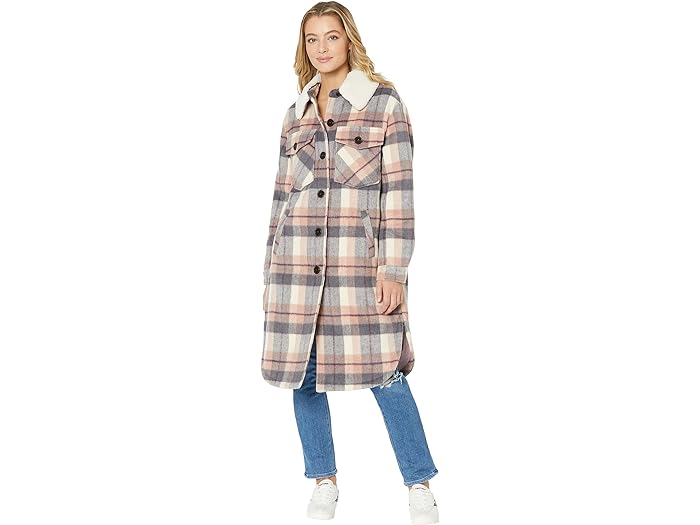 (取寄) サンクチュアリ レディース フォー ミックスド ウール シャケット Sanctuary women Sanctuary Faux Mixed Wool Shacket Pink Plaid