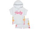 (取寄) ハーレー キッズ ガールズ ショート スリーブ ブーディ アンド ショーツ セット (トドラー/リトル キッズ) Hurley Kids girls Hurley Kids Short Sleeve Hoodie & Shorts Set (Toddler/Little Kids) White