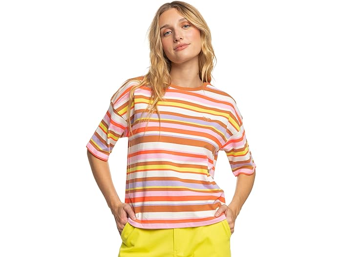 (取寄) ロキシー レディース ケイト ボスワース ストライプド T-シャツ Roxy women Roxy Kate Bosworth Striped T-Shirt Vermillon Sun Struck Stripe