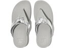 (取寄) フィットフロップ レディース ルル トゥ-ポスト サンダル FitFlop women FitFlop Lulu Padded-Knot Metallic-Leather Toe-Post Sandals Silver