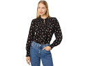 () ChEF fB[X GuC_[ XbNlbN gbv C gX t[ Madewell women Madewell Embroidered Smockneck Top in Tossed Floral True Black