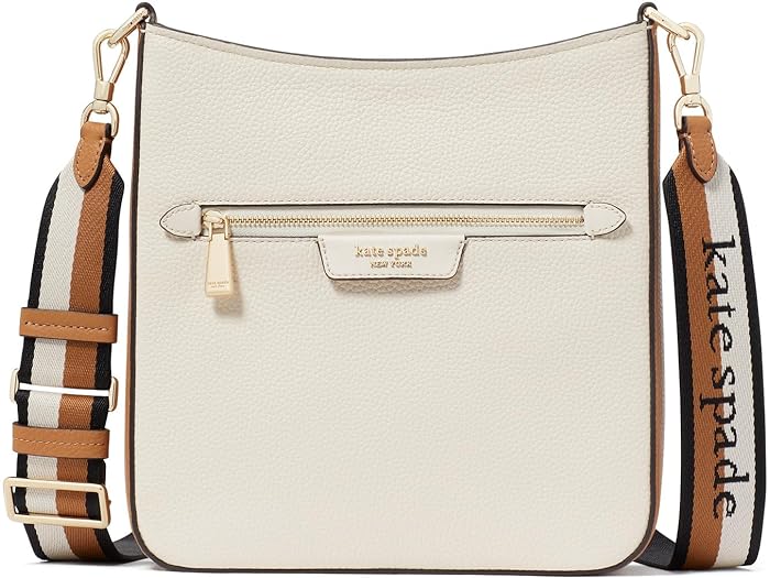 () PCgXy[h fB[X nh\ J[ubN yuh U[ bZW[ NX{fB Kate Spade New York women Kate Spade New York Hudson Colorblocked Pebbled Leather Messenger Crossbody Parchment Multi