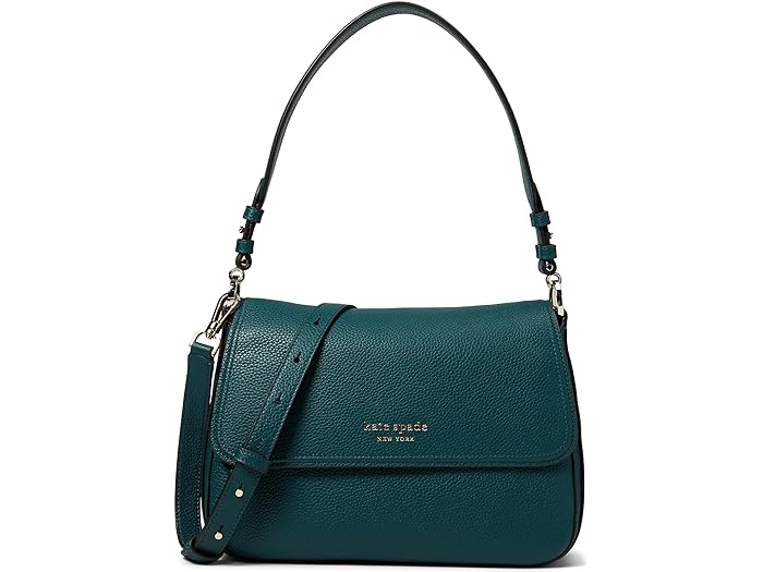 () PCgXy[h fB[X nh\ yuh U[ ~fBA Ro[`u tbv V_[ obO Kate Spade New York women Kate Spade New York Hudson Pebbled Leather Medium Convertible Flap Shoulder Bag Artesian Green