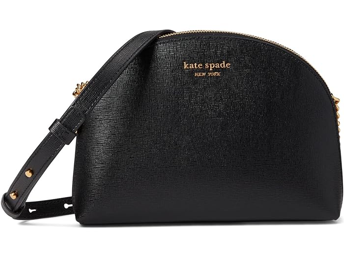 (取寄) ケイトスペード レディース モルガン サフィーノ レザー ダブル ジップ ドーム クロスボディ Kate Spade New York women Kate Spade New York Morgan Saffiano Leather Double Zip Dome Crossbody Black