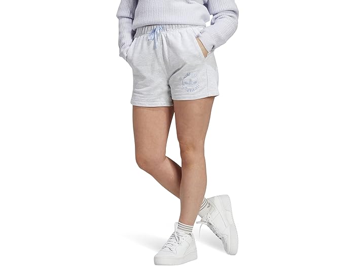 (取寄) アディダス オリジナルス レディース トレフォイル エンブレム ショーツ adidas Originals women adidas Originals Trefoil Emblem Shorts Light Grey Heather