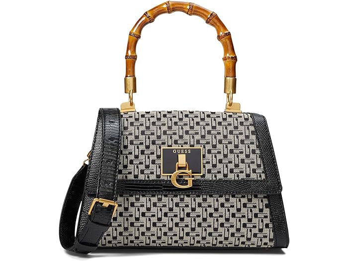 () QX fB[X XetB ou[ tbv GUESS women GUESS Stephi Bamboo Flap Black Logo