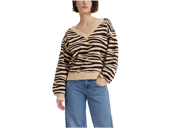 (取寄) リーバイス ウィメンズ レディース フラワー セーター Levi's Womens women Levi's Womens Flower Sweater Wavy Zebra Marzipan