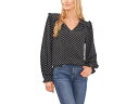 () V[V[ fB[X V-lbN uEU EBY bt g CeCe women CeCe V-Neck Blouse with Ruffle Trim Rich Black