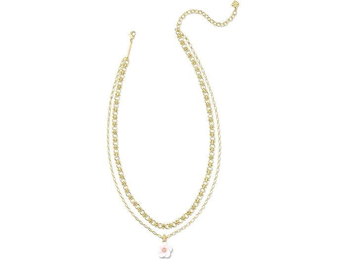 () PhXRbg fB[X fA }` Xgh lbNX Kendra Scott women Kendra Scott Deliah Multi Strand Necklace Gold Iridescent Pink White Mix