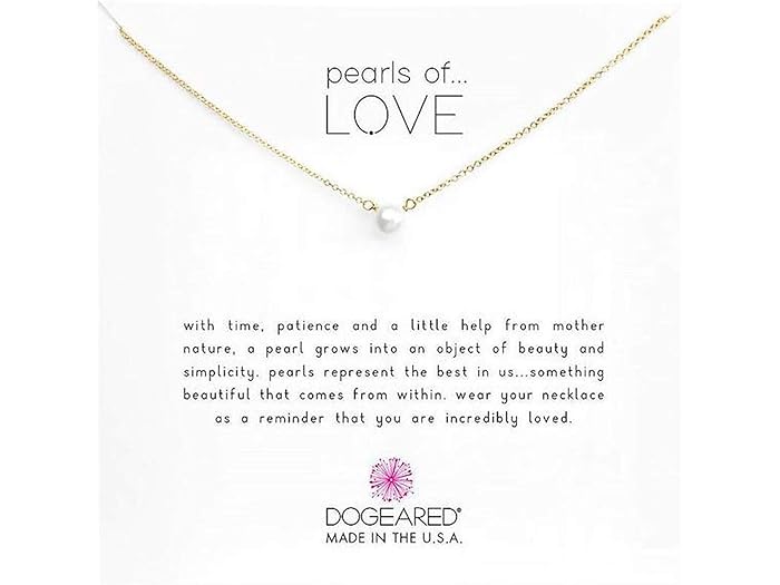(取寄) ドギャード レディース パール オブ ラブ スモール ホワイト パール ネックレス Dogeared women Dogeared Pearls of Love Small White Pearl Necklace Gold