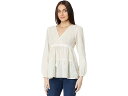 () bL[uh fB[X GuC_[ xr[h[ gbv Lucky Brand women Lucky Brand Embroidered Babydoll Top Whisper White