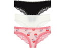 (取寄) ハニーデュー インティメイト レディース アイデン 3-パック レース バック ヒップスター Honeydew Intimates women Honeydew Intimates Aiden 3-Pack Lace Back Hipster Black/White/Flirt Cupcakes