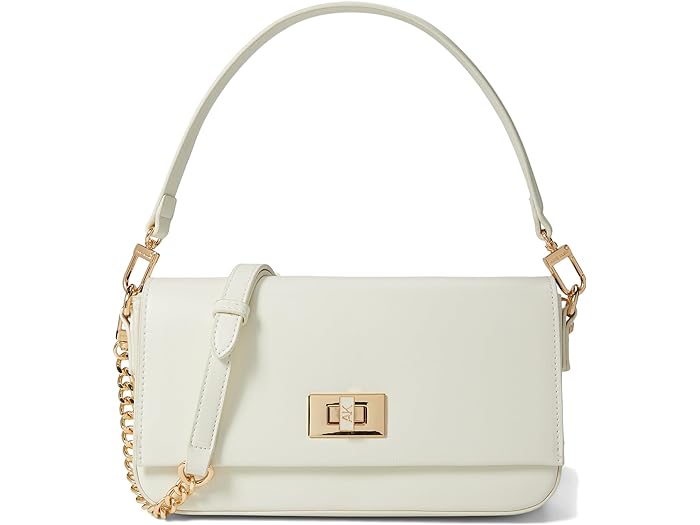 (取寄) アンクライン レディース ショルダー バケット ウィズ エナメル フィルド ターン ロック Anne Klein women Anne Klein Shoulder Baguette With Enamel Filled Turn Lock Anne White