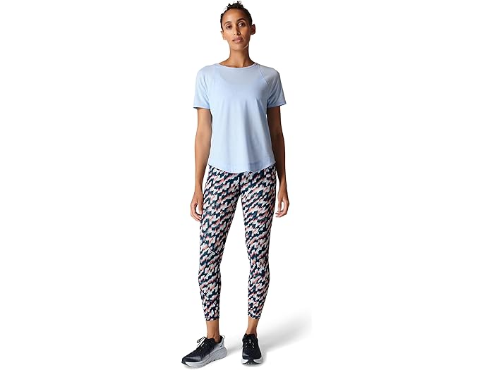 () XEFbeB xeB fB[X sbh  7/8 MOX Sweaty Betty women Sweaty Betty Rapid Run 7/8 Leggings Blue Spliced Mirage Print