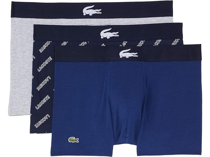 楽天スウィートラグ（取寄） ラコステ メンズ トランクス 3-パック カジュアル ライフスタイル Lacoste men Lacoste Trunks 3-Pack Casual Lifestyle Navy Blue/White/Silver Chine