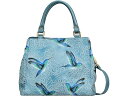 () AkVJ fB[X }` Rp[gg Tb`F - 690 Anuschka women Anuschka Multi Compartment Satchel - 690 Tooled Birds Sky