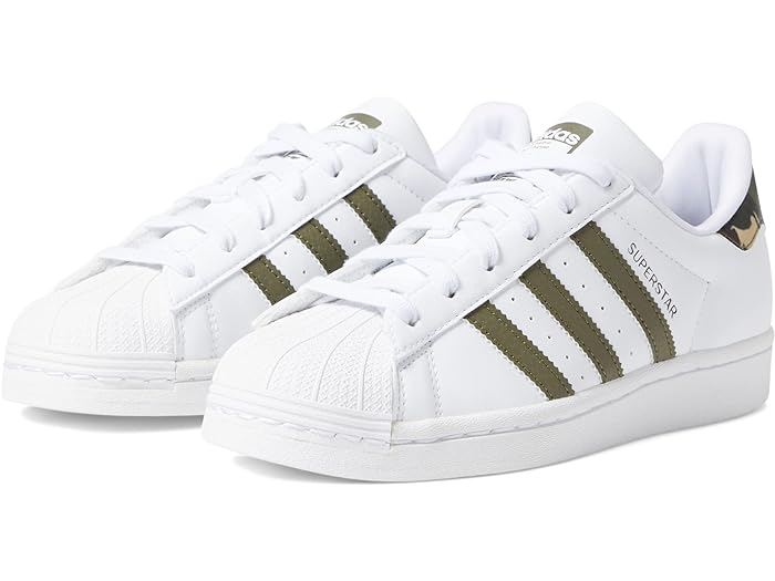 (取寄) アディダス オリジナルス キッズ ボーイズ スーパースター (ビッグ キッド) adidas Originals Kids boys adidas Originals Kids Superstar (Big Kid) White/Olive Strata/White