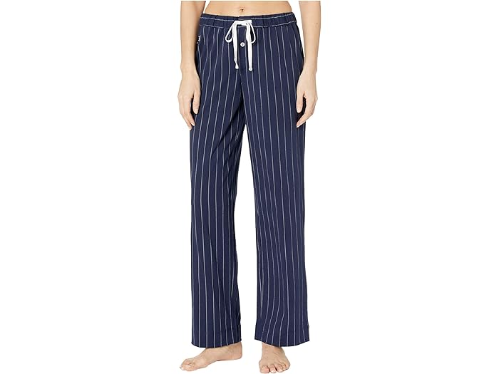 () [ t[ fB[X Rbg |GXe W[W Zp[g O pc LAUREN Ralph Lauren women LAUREN Ralph Lauren Cotton Polyester Jersey Separate Long Pants Navy Stripe