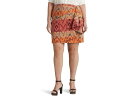 () [ t[ fB[X vX TCY WI-`[t Rbg-l bv XJ[g LAUREN Ralph Lauren women LAUREN Ralph Lauren Plus Size Geo-Motif Cotton-Linen Wrap Skirt Berry Multi