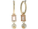 (取寄) ローレン ラルフローレン レディース フープ ドロップ イヤリングス LAUREN Ralph Lauren women LAUREN Ralph Lauren Hoop Drop Earrings Gold/Pearl/Silk