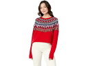 () B[h@CY fB[X tFA AC N[ lbN Z[^[ Vineyard Vines women Vineyard Vines Fair Isle Crew Neck Sweater Nautical Red