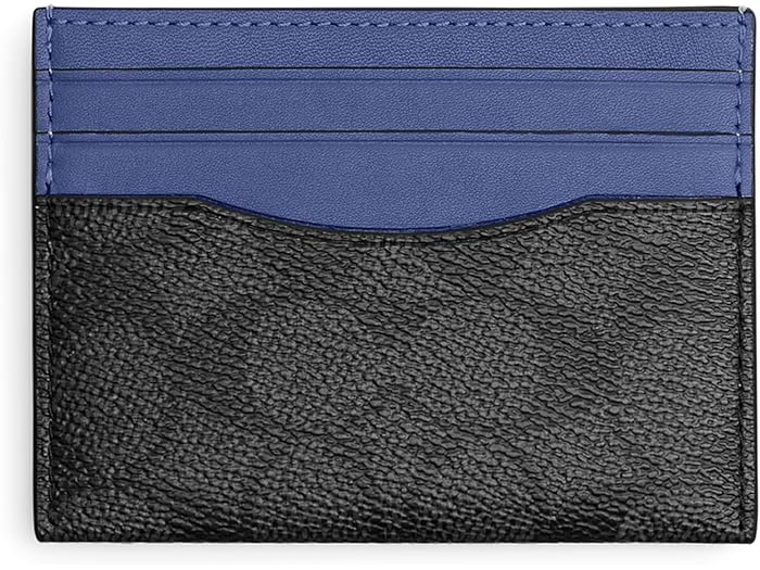 (取寄) コーチ メンズ カード ケース イン シグニチャー キャンバス COACH men COACH Card Case in Signature Canvas Charcoal/Blueberry