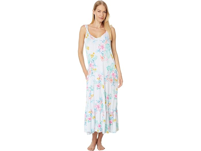 () g~[on} fB[X X[uX t[ }LV KE Tommy Bahama women Tommy Bahama Sleeveless Floral Maxi Gown Stripe Floral