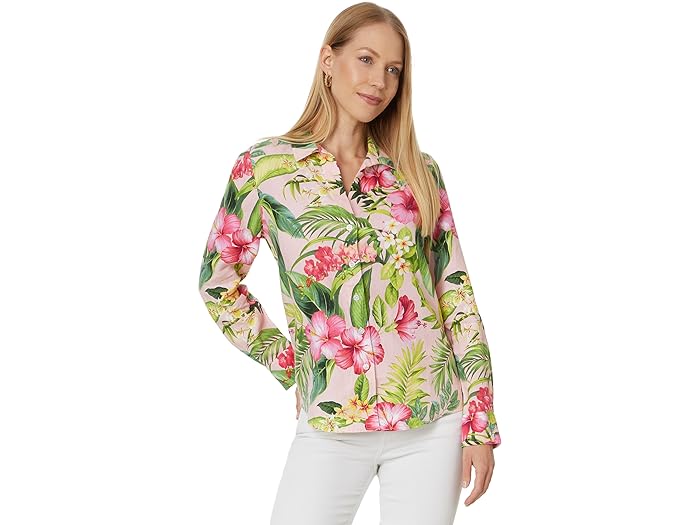 () g~[on} fB[X Oh B Ls Vc Tommy Bahama women Tommy Bahama Grand Villa LS Shirt Malibu Peach