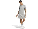 (取寄) アディダス レディース エッセンシャル 3ストライプ シングル ジャージ ボーイフレンズ T-シャツ ドレス adidas women adidas Essentials 3-Stripes Single Jersey Boyfriend T-Shirt Dress Medium Grey Heather/White
