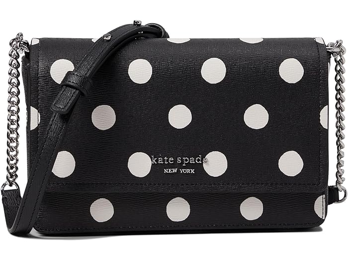 () ȥڡ ǥ 륬 󥷥㥤 ɥå ץƥå PVC եå  å Kate Spade New York women Kate Spade New York Morgan Sunshine Dot Printed Pvc Flap Chain Wallet Black Multi