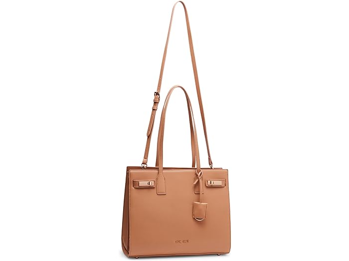 () ANC fB[X gv Rp[gg ~j} g[g EBY _u ^[bN Anne Klein women Anne Klein Triple Compartment Minimal Tote with Double Turnlock Latte