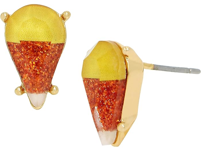 (取寄) ベッツィジョンソン レディース キャンディ コーン スタッズ イヤリングス Betsey Johnson women Betsey Johnson Candy Corn Stud Earrings Orange/Gold